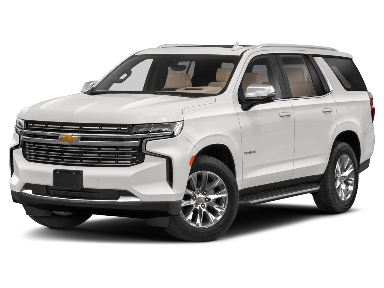 2021 Chevrolet Tahoe Premier in Empire Beige Metallic — front three-quarter view
