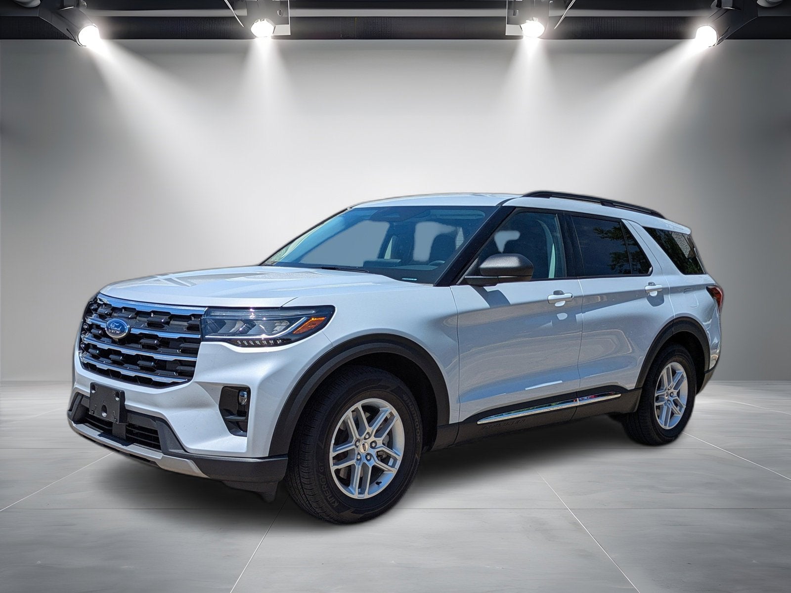 2025 Ford Explorer Active in White — front three-quarter view
