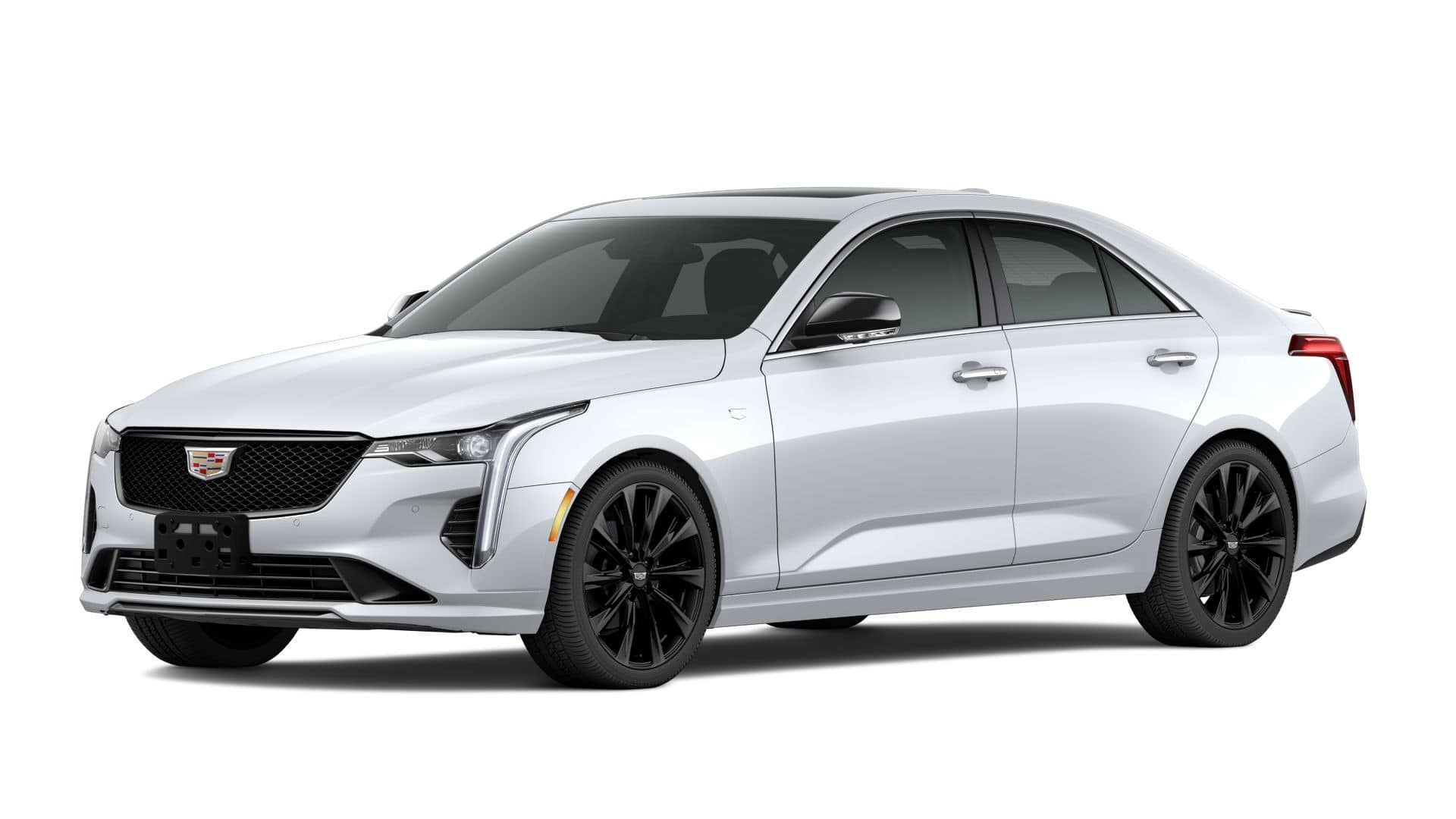 2026 Cadillac CT4 Premium Luxury in Vibrant White Tricoat — front three-quarter view