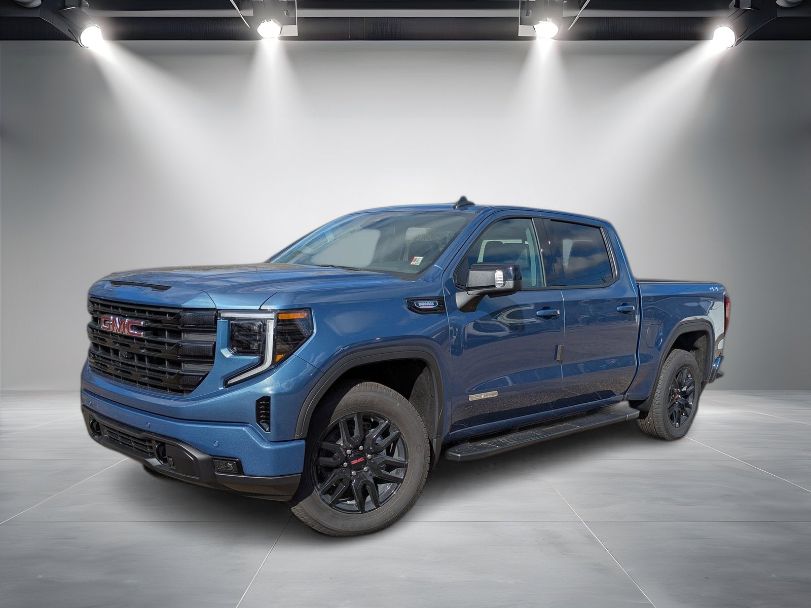 2026 GMC Sierra 1500 Elevation in Downpour Metallic — front three-quarter view