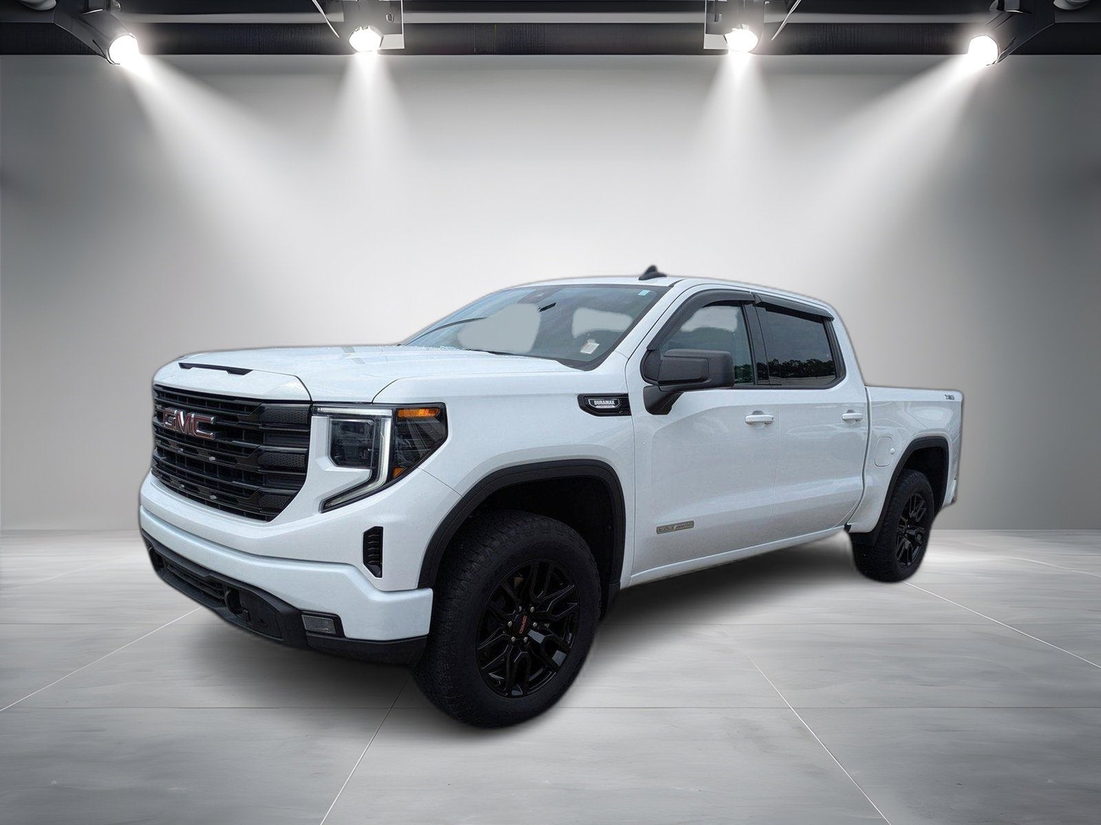 2023 GMC Sierra 1500 Elevation in Summit White — front three-quarter view