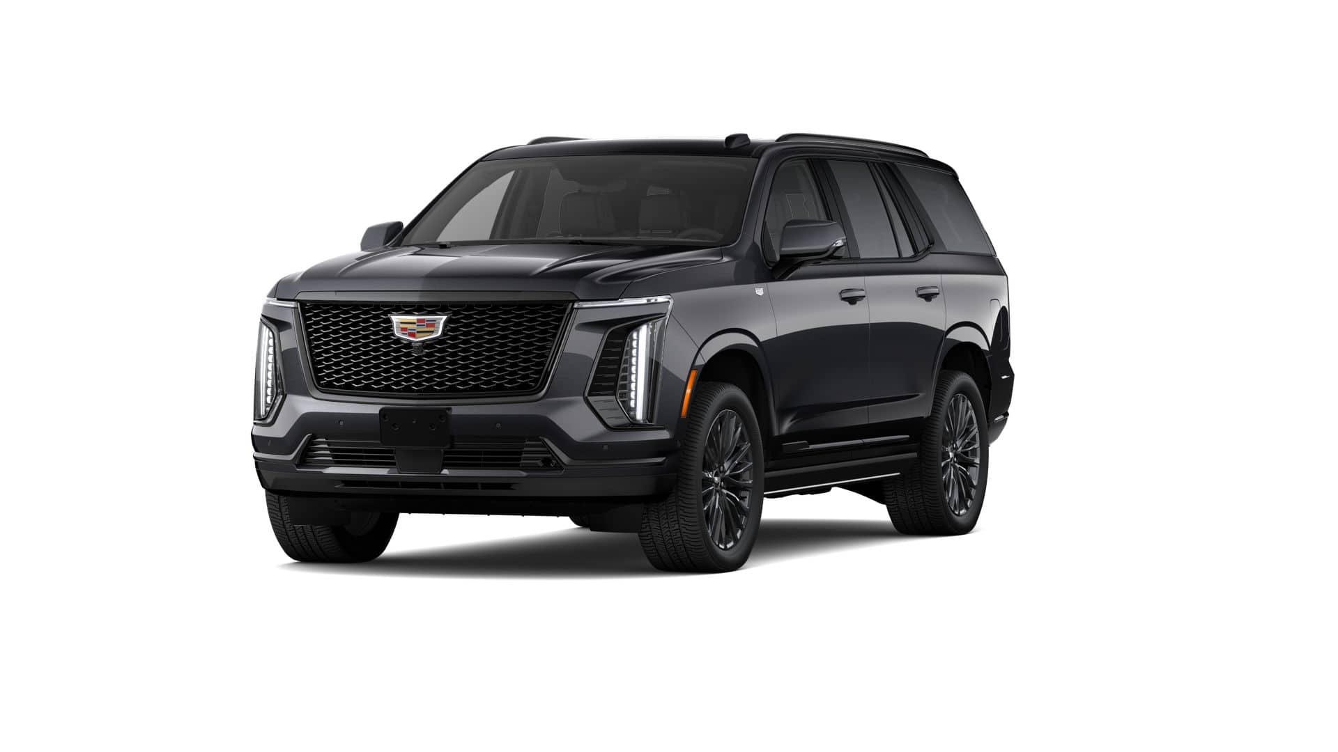 2026 Cadillac Escalade Platinum Sport in Galactic Gray Metallic — front three-quarter view