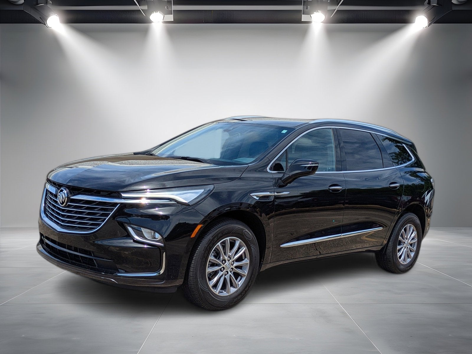 2023 Buick Enclave Essence in Ebony Twilight Metallic — front three-quarter view